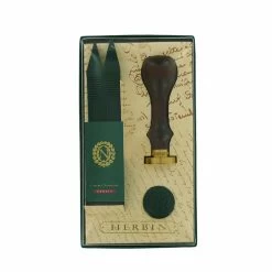 Coffret Sceau Chiffre N De Napoléon Avec 2 Bâtonnets De Cire Vert Empire