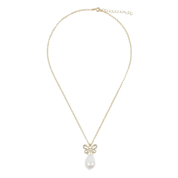 Collier Nœud "à L'égaré" Et Perle Baroque 4 Collier Nœud "à L'égaré" Et Perle Baroque – Image 2