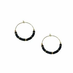Boucles D'oreilles Créoles - Onyx