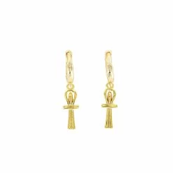Boucles D'oreilles Créoles Égypte - Croix De Vie -Décoration Soldes 74950 xl