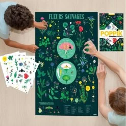 Poster Pédagogique Fleurs + 72 Stickers - Poppik -Décoration Soldes 75616 xl