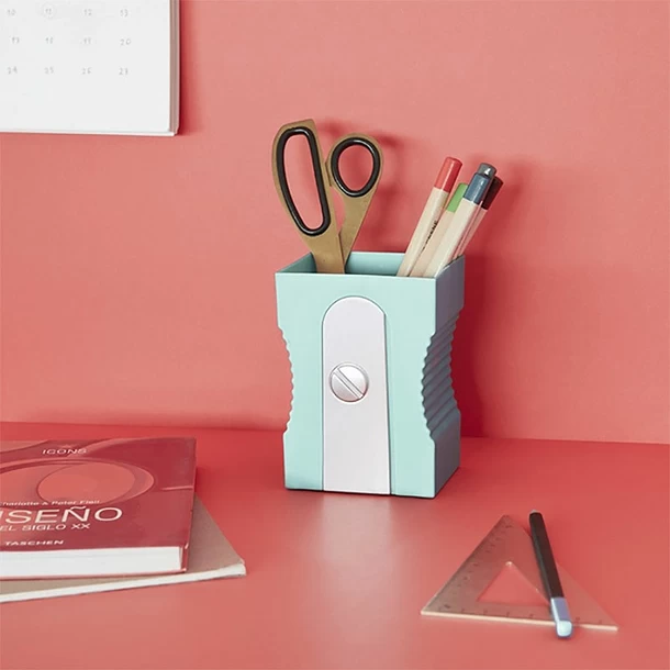 Pot à Crayons En Plastique Taille-crayon Turquoise - Balvi 5 Pot à Crayons En Plastique Taille-crayon Turquoise - Balvi – Image 3