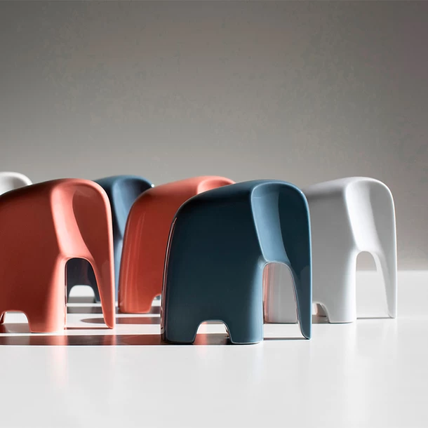 Olifant - Éléphant En Porcelaine - Gris Soie - Caussa 5 Olifant - Éléphant En Porcelaine - Gris Soie - Caussa – Image 3