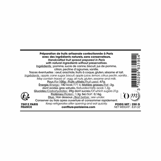 Confiture Musée De L'Orangerie Pommes Et Biscuits 250 Grs - Paul Cézanne - Confiture Parisienne 5 Confiture Musée De L'Orangerie Pommes Et Biscuits 250 Grs - Paul Cézanne - Confiture Parisienne – Image 3