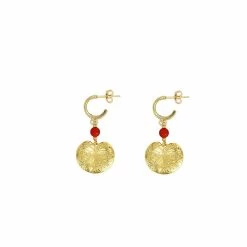 Boucles D'oreilles Nymphéa Perle De Cornaline - Les Cleias -Décoration Soldes 82292 xl