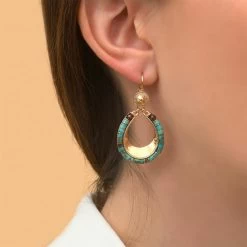 Boucles D'oreilles Dormeuses Ninon Turquoise - Satellite Paris -Décoration Soldes 82336 xl
