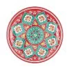 Plat En Céramique Fleur Rouge /turquoise - Ø 30cm - La Maison Ottomane -Décoration Soldes 83232 xl