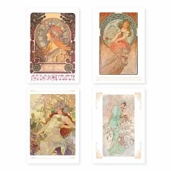 Lot De 10 Cartes Postales Alphonse Mucha - Reproductions De Lithographies En Couleurs - 14 X 20 Cm -Décoration Soldes 85371 xl