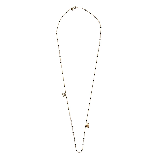 Sautoir Nymphéas Noir - Les Cleias 4 Sautoir Nymphéas Noir - Les Cleias – Image 2