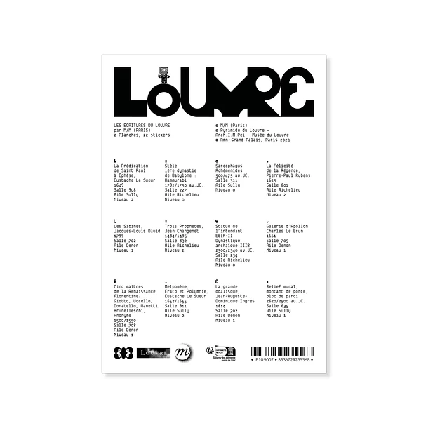 2 Planches - 22 Stickers Les Écritures Du Louvre Par M/M (Paris) 4 2 Planches - 22 Stickers Les Écritures Du Louvre Par M/M (Paris) – Image 2