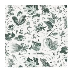 Lot De 2 Serviettes De Table L'Herbier Du Roi Vert - 42x42 Cm