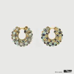 Boucles D'oreilles Achéménides à Décor Cloisonné Parmys -Décoration Soldes 87011 xl