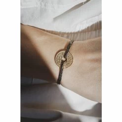 Bracelet RF 10 Centimes - Cordon Noir