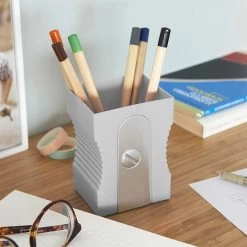 Pot à Crayons En Plastique - Taille-crayon Gris - Balvi -Décoration Soldes 87327 xl